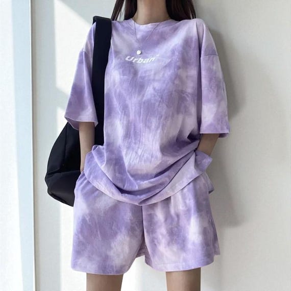 Tie Dye T-shirt Shorts Set: Women's Summer Loungewear