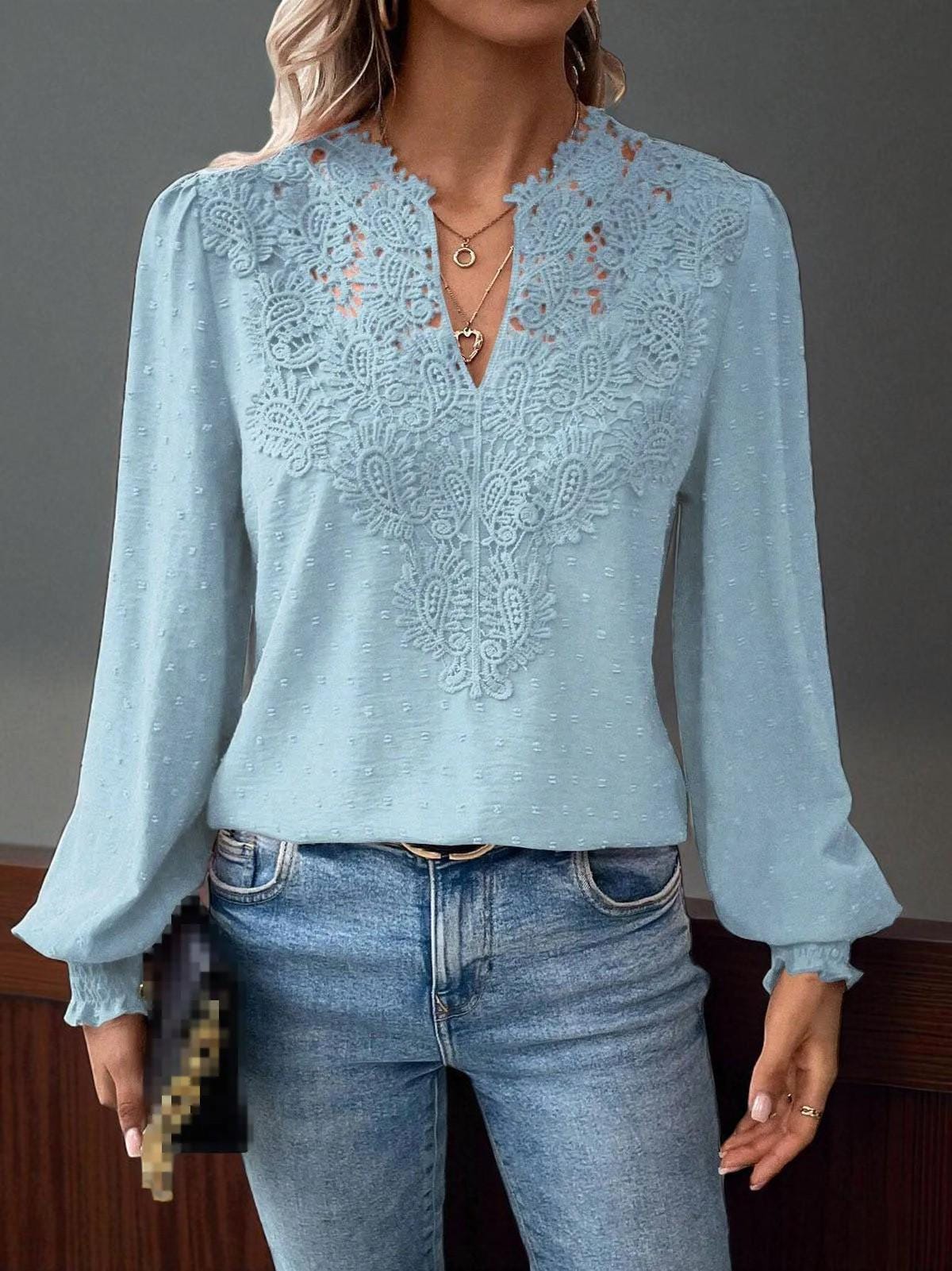 Velouralace Patchwork Blouse – Women