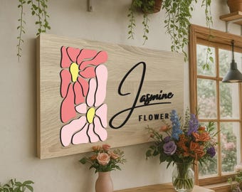 Custom Shop Logo Sign – Laser Cut Wooden Color Logo Sign for Business Branding, Color Logo Wooden Sign