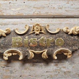 Carved Wooden Advertising Sign - Vintage Style Sign - Home Decor