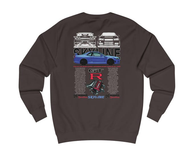 Skyline Unisex Sweatshirt - Retro Car Lover Gift, Cozy Graphic Top for Motorsports Fans, Birthday or Holiday Apparel