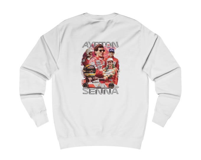 Copy of Ayrton Senna Tribute Unisex Sweatshirt, Racing Apparel, Motorsport Gift, Vintage Style Clothing, Formula 1 Fan Gear, Sports Sweater