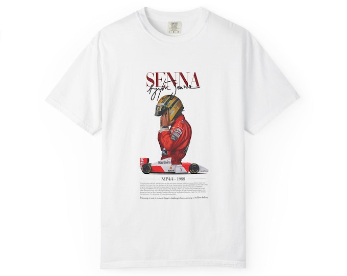Senna Inspired Garment-Dyed T-shirt | Retro Racing Apparel, Gift for Car Enthusiasts, Motorsports Lover's Tee, Casual Streetwear, [...]