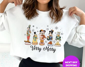Disney Christmas Sweatshirt Very Merry Christmas Shirt Mickey and Friends Xmas Long Sleeve Disneyland Family Trip Gift Magic Kingdom Shirt