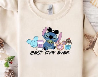Stitch Shirt Best Day Ever Sweatshirt Stitch Snacks Shirt Disney Snacks Sweater Disney Stitch Snacks Crewneck Disney Stitch Gift