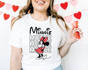 Disney Minnie Shirt Disneyland Women T-Shirt Minnie Checkered Tee Disney Gift Shirts Disney Kids Shirts Minnie Shirt Cute Disney shirt