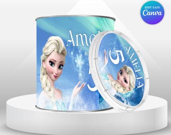 Etiqueta de Pringles para cumpleaños de Elsa, fiesta de Frozen, niña, etiqueta de recuerdo para fiesta de 4.º cumpleaños, fiesta temática de Frozen, Anna, princesa Frozen, fiesta de Elsa, Olaf FG1