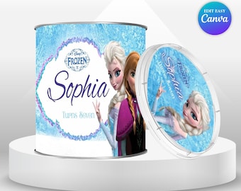 Etiqueta de Pringles para cumpleaños de Elsa, fiesta de Frozen, niña, etiqueta de recuerdo para fiesta de séptimo cumpleaños, fiesta temática de Frozen, Anna, Frozen, princesa Elsa, fiesta Olaf FG2