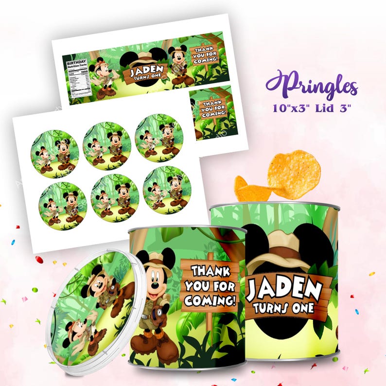 Mickey Safari Favor Bundle Minnie Mouse Anime Theme Birthday Labels ...