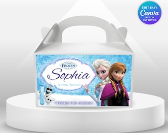 Etichette per bomboniere per feste di compleanno di Elsa, motivo Frozen, per bambine, per il 7° compleanno, a tema Frozen, per feste di Anna, Frozen, Principessa Elsa, Olaf FG2
