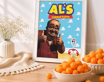 Letrero imprimible de Toy Story Cheese Puff para baby shower, decoración para fiesta de niño, letrero para mesa de dulces, celebración para futura mamá, descarga digital para niños TS5