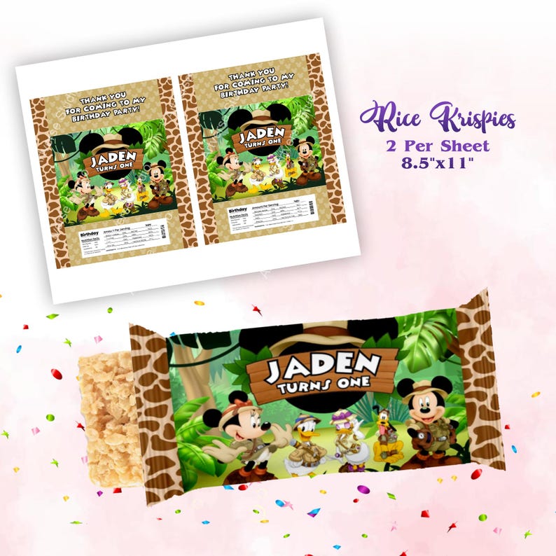 Mickey Safari Favor Bundle Minnie Mouse Anime Theme Birthday Labels ...