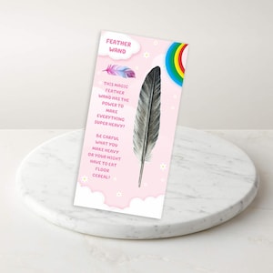 Pink Feather Wand Party Favor Printable Girl Birthday Treat Bundle Blue Dog Theme Birthday Kids Party Favour Label Sweet Girl Party Deco BF1