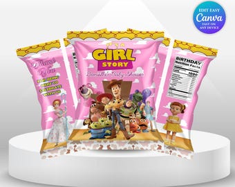 Its A Girl Baby Shower Toy Story Birthday Chip Bag Label Buzz Lightyear Toy Story Favors cowgirl Baby Shower Party Toy Story Printable TS6