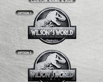 Jurassic Dinosaur Logo Custom Birthday Printable Party Template Editable Dino design Personalized Kid Party Artwork Dinosaur Party Sign LGJR