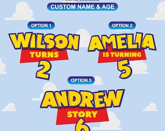 Toy Story Birthday Logo Woody Party Banner Toy Story Buzz Lightyear Printable Backdrop Kids Jessie Toy Story Birthday Party Decor Rex LGTS