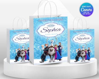 Elsa Birthday Treat Bag Label Frozen Party Girl 7th Birthday Party Favor Labels Frozen theme Party Anna Frozen Princess Elsa Party Olaf FG2