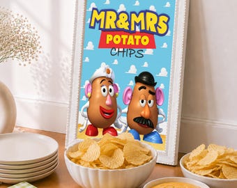 Letrero imprimible de papas fritas Toy Story Es un niño Decoración de mesa de dulces para baby shower Letrero de recuerdo de Buzz Lightyear para fiesta infantil Descarga digital TS5