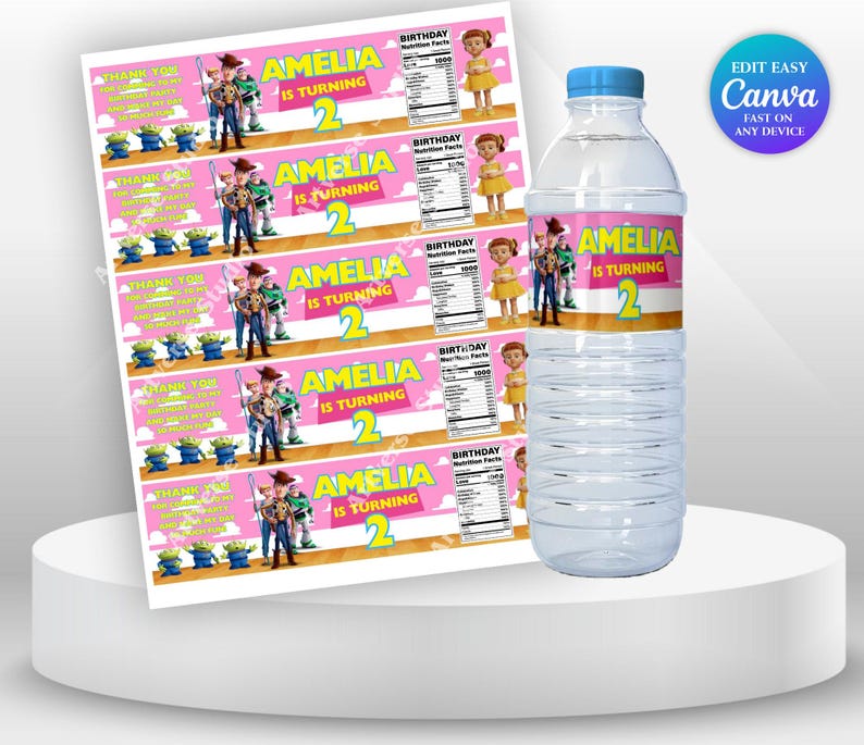 Bring the magic of Toy Story to your party with our Toy Story Water Bottle Labels! Perfect for fans of all ages, these labels are the ultimate way to keep your guests refreshed and ready for adventure!