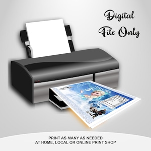 Cheerful Frozen Chip Bag Instruction: Share, Send Text, Social Media, or Email. Print, Print as many as needed at home, local or online print shop. Perfect for Birthday Parties.