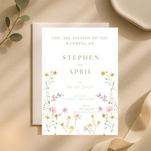 Floral Wedding Invitation Template | Printable Floral Wedding Invite | Editable Invitation | Instant Download