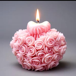 Handmade Pink Rose Bouquet Candle: Romantic Floral Decor
