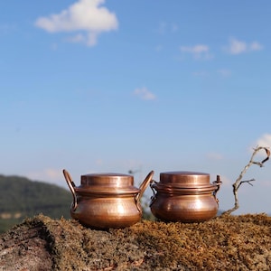 Hand-Hammered Red Copper Pot，Japanese Noodle Saucepan, Kitchen Gift