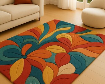Tapete de lã tufado à mão: Design moderno, 2,44 x 3,05 metros (5 x 8 pés)