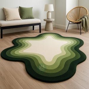 Hand-Tufted Franky Wool Wavy Rug: Colourful Modern Accent Rug