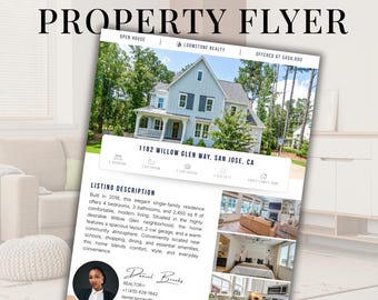 Real Estate Property Flyer Canva Template | 2 Page Listing Brochure ...