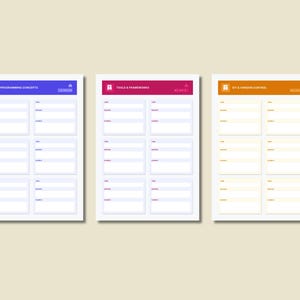 Planer przepływu pracy programisty z hiperłączami w formacie PDF, cyfrowy planer kodowania, śledzenie programowania, tablet GoodNotes Notability na iPada zdjęcie 15