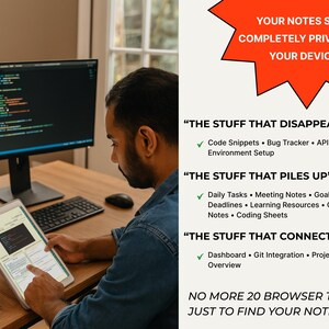 Développeur Agenda numérique PDF avec liens hypertexte Programmeurs Organisateur de workflow de codage GoodNotes Notability iPad Tablette Journal numérique image 5