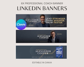 Modèle Canva de bannière LinkedIn pour entraîneurs Bannière personnalisable moderne pour les réseaux sociaux
