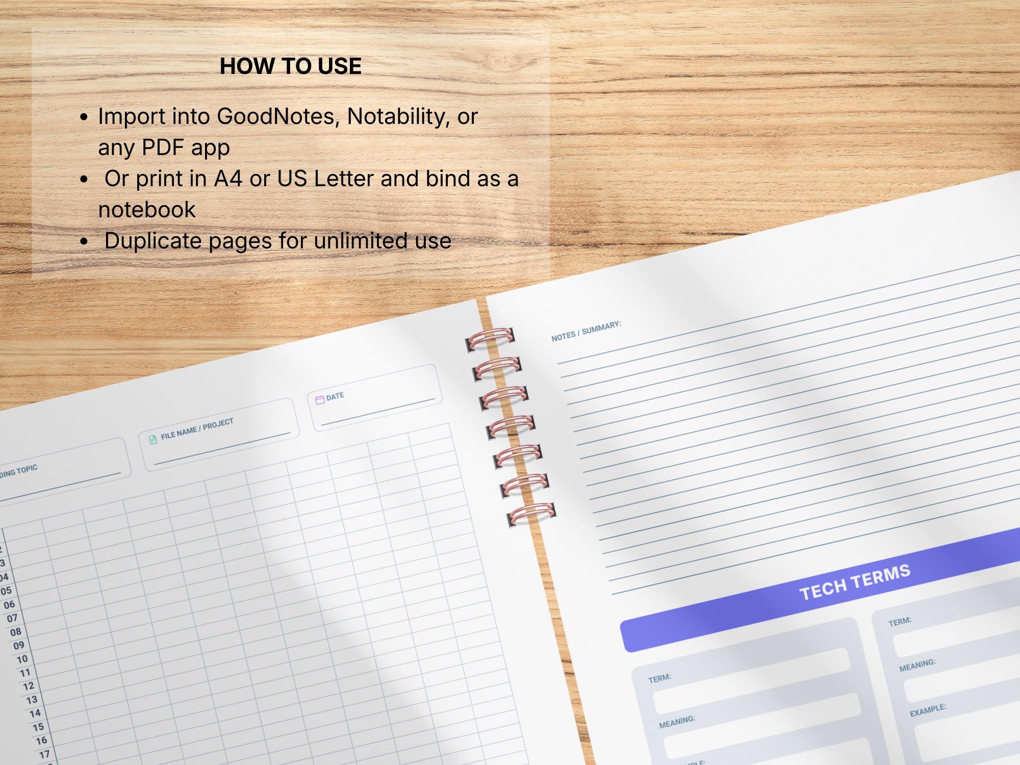 Coding Journal Printable PDF for Programmers, Developer Study Planner ...