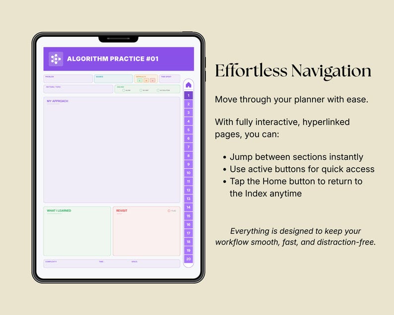 Planer przepływu pracy programisty z hiperłączami w formacie PDF, cyfrowy planer kodowania, śledzenie programowania, tablet GoodNotes Notability na iPada zdjęcie 9
