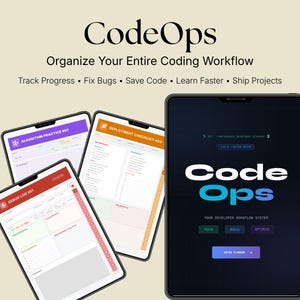 Developer Workflow Planner Hyperlinked PDF, Coding Digital Planner, Programming Tracker, GoodNotes Notability iPad Tablet