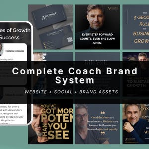 Pacchetto di branding per coach Modelli Canva per coach Sito web, social media, webinar e biglietti da visita Kit di branding tutto in uno