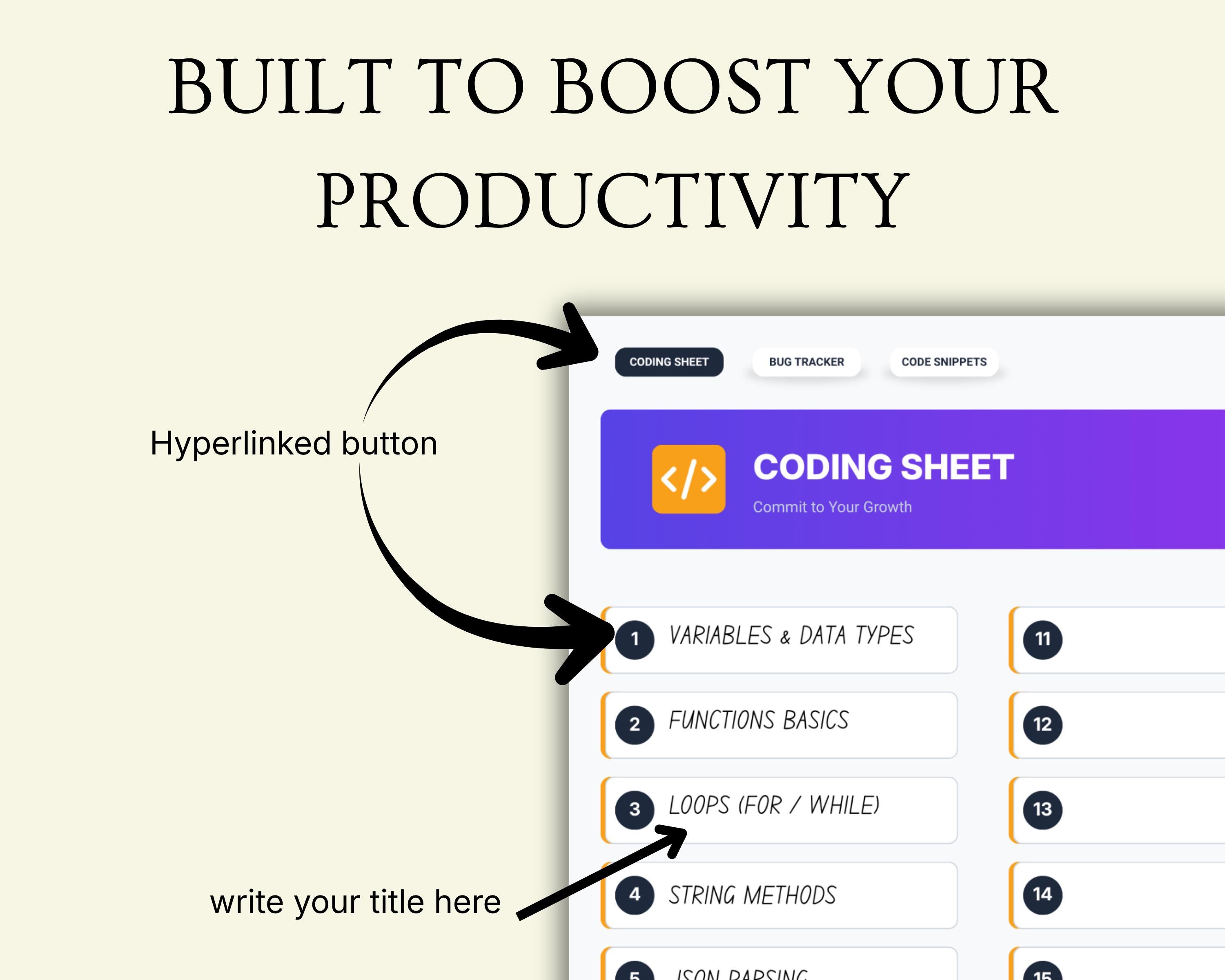 Developer Digital Planner Hyperlinked PDF Coding Journal With Bug ...