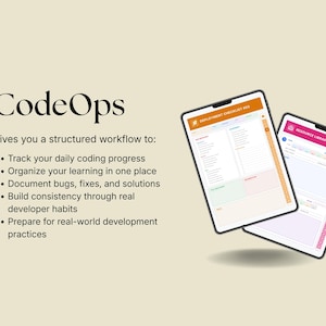 Planer przepływu pracy programisty z hiperłączami w formacie PDF, cyfrowy planer kodowania, śledzenie programowania, tablet GoodNotes Notability na iPada zdjęcie 2