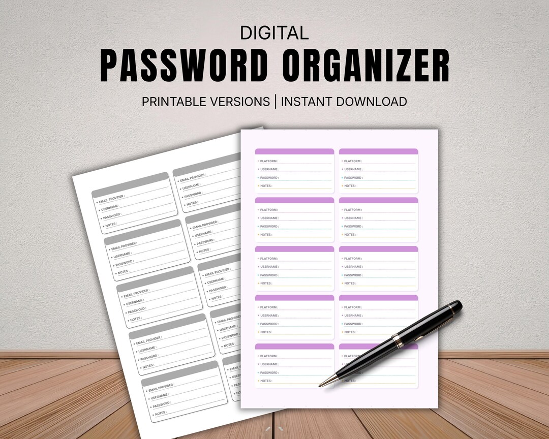 Password Tracker Printable, Login Organizer, Website Credential Log ...