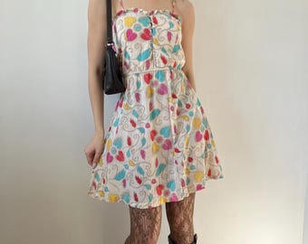 Vintage Roxy Whimsical Floral Mini Dress 00s