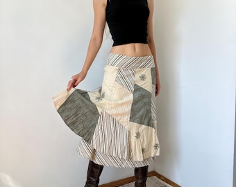 Gonna midi patchwork in stile vintage Whimsigoth