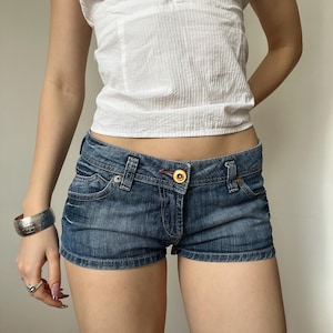 Y2K minishort met lage taille, lage taille, jaren '00