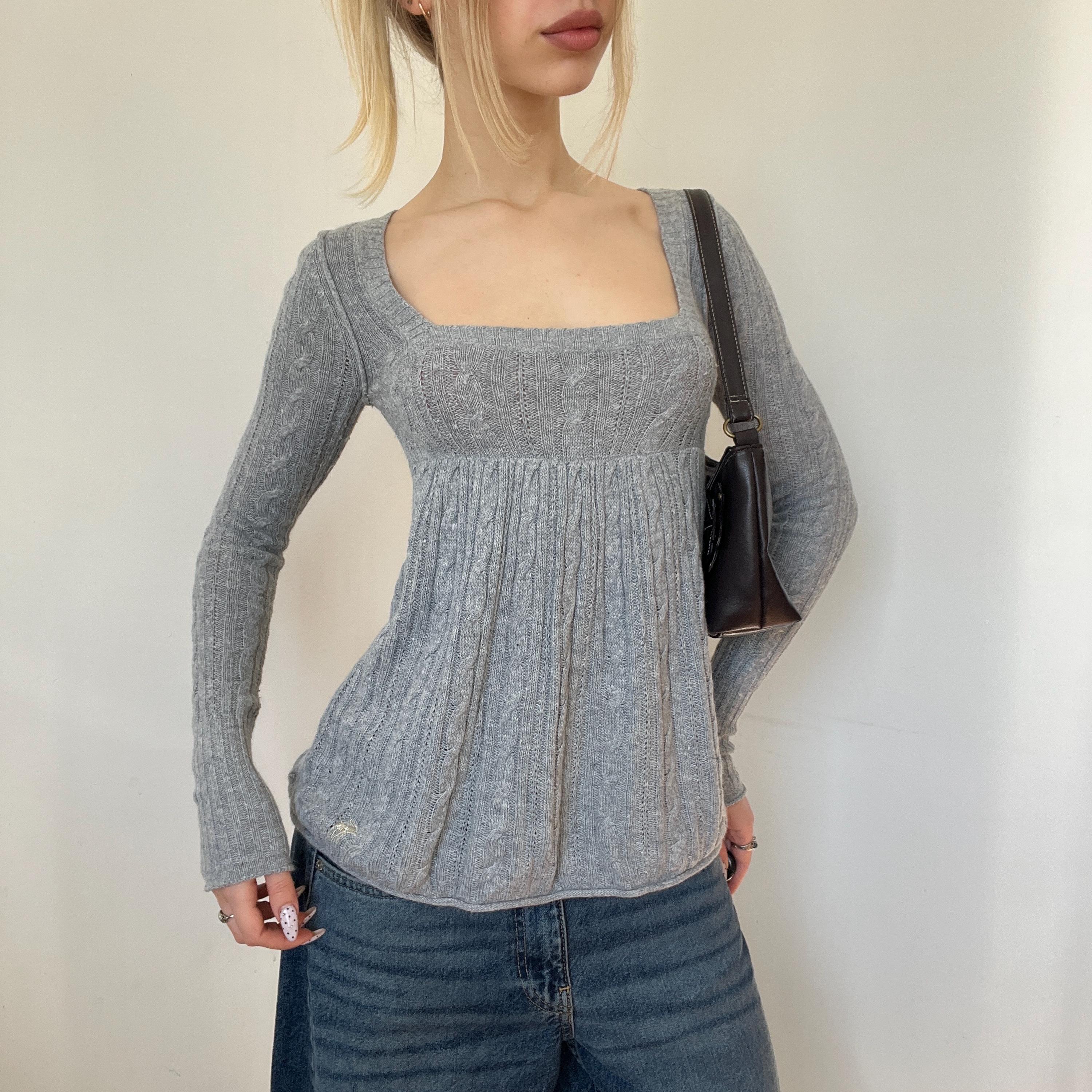 トップス vintage Abercrombie&Fitch babydoll top M Vintage Abercrombie & Fitch Babydoll Knit Top Long Sleeve 2000s - Etsy