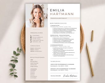 Lebenslauf Vorlage Deutsch – Word, Pages & Canva | Professioneller CV mit Anschreiben - Foto |  freundliche Bewerbungsvorlage 2026