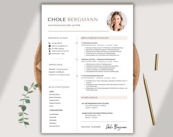 Bewerbungsvorlage Deutsch, Lebenslauf Vorlage ( Word, Pages, Canva ) Cv Vorlage Anschreiben, Anlagen, Deckblatt, Motivationsschreiben.