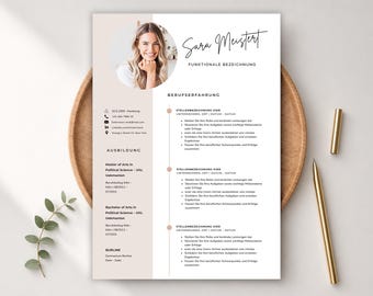 Bewerbungsvorlage, Lebenslauf Vorlage Word, Pages, Canva Moderner Lebenslauf, Anschreiben, Anlagen, Deckblatt, Motivationsschreiben