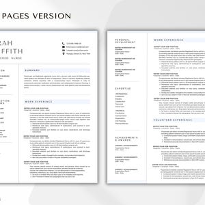 Nurse Resume Template Word, Google-Docs,Pages Registered Nurse Resume Template RN, Physician Assistant Resume for Nurse, New Grad Nurse CV image 3