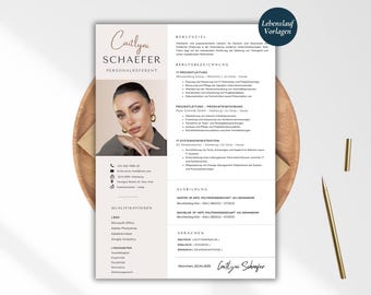 Professionelle Lebenslauf Vorlage Deutsch 2025 / Bewerbungsvorlage für Word - Canva / Modern, Editierbar / Deckblatt & Anschreiben