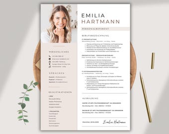 Lebenslauf Vorlage Deutsch – Word, Pages & Canva | Professioneller CV mit Anschreiben - Foto |  freundliche Bewerbungsvorlage 2026